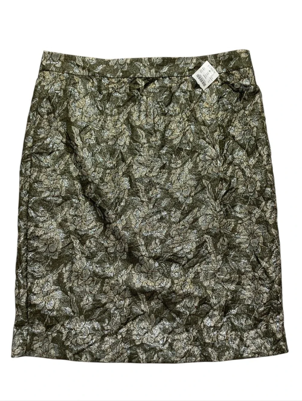 J.Crew Collection Metallic Floral Jacquard Pencil Skirt size 10 Cocktail Party